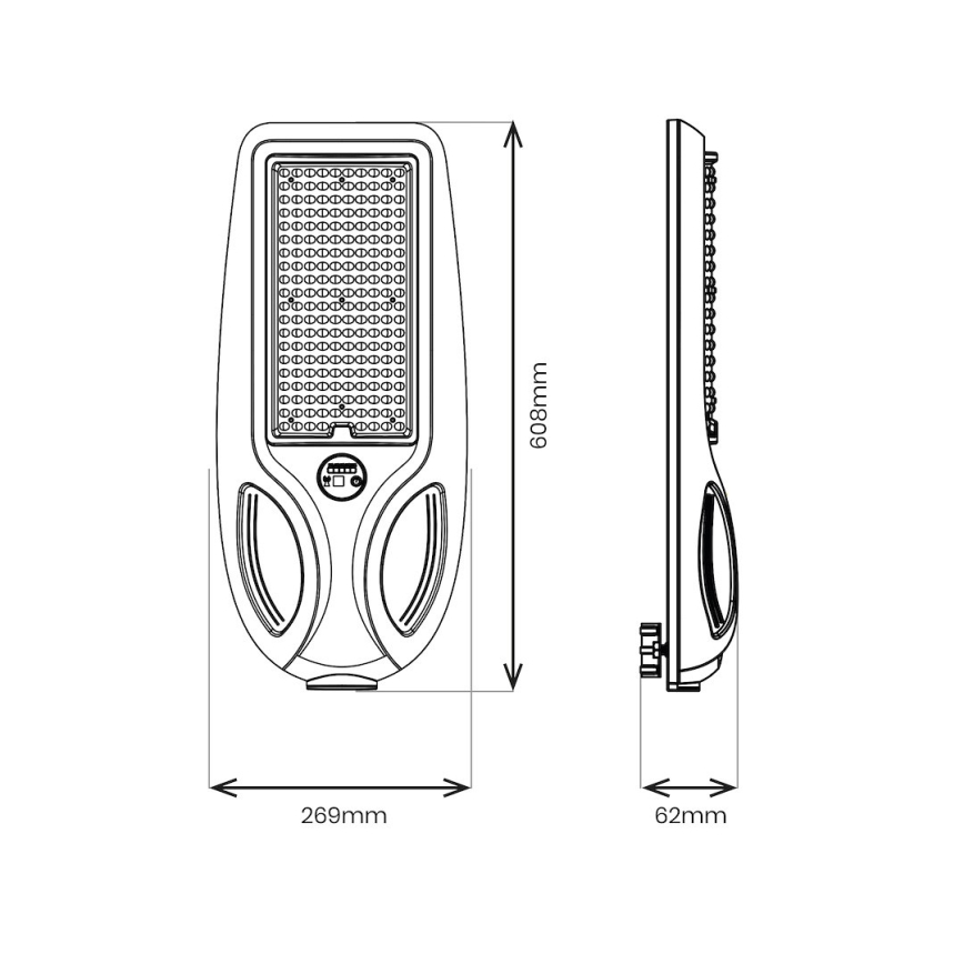 LED solarna ulična svjetiljka s mogućnošću prigušivanja i senzorom VENICE LED/200W/3,2V 12000 mAh IP65 crna + daljinski upravljač