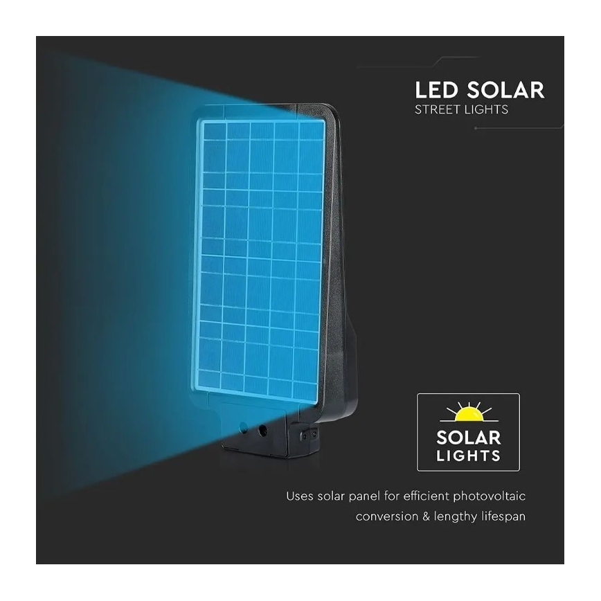 LED solarna ulična svjetiljka s senzorom LED/15W/7,4V 6000K IP65 5400 mAh