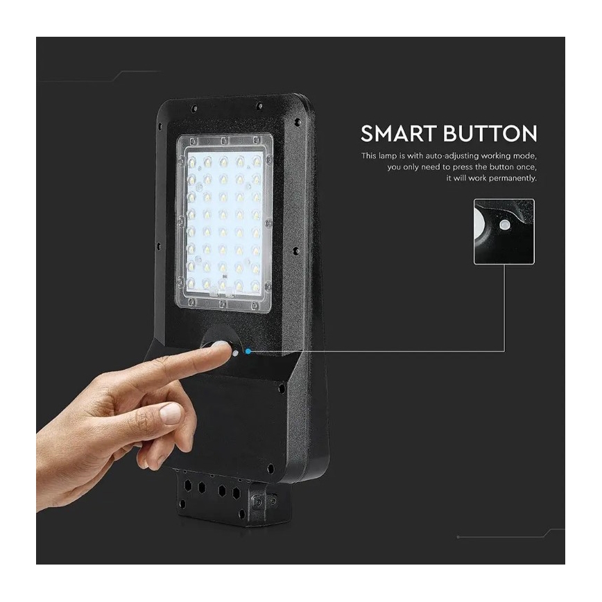 LED solarna ulična svjetiljka s senzorom LED/15W/7,4V 6000K IP65 5400 mAh