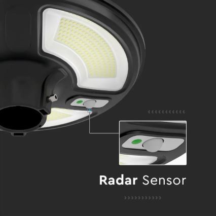 LED Solarna ulična svjetiljka sa senzorom LED/10W/3,2V 6500K IP65 25000 mAh + daljinski upravljač