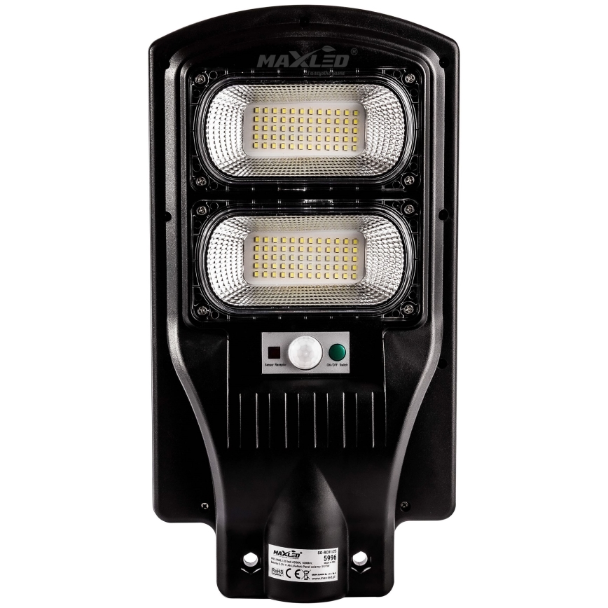 LED Prigušiva solarna ulična svjetiljka sa senzorom LED/120W/6V 6500K IP65 crna + daljinski upravljač