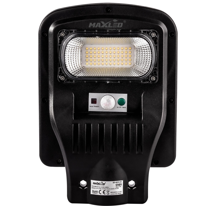 LED Prigušiva solarna ulična svjetiljka sa senzorom LED/150W/6V 6500K IP65 crna + daljinski upravljač