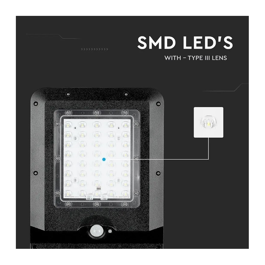 LED Solarna ulična svjetiljka sa senzorom LED/15W/7,4V 6000K IP65 10800 mAh