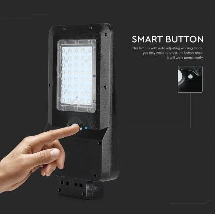 LED Solarna ulična svjetiljka sa senzorom LED/15W/7,4V 6000K IP65 10800 mAh