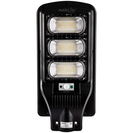 LED Prigušiva solarna ulična svjetiljka sa senzorom LED/180W/6V 6500K IP65 crna + daljinski upravljač