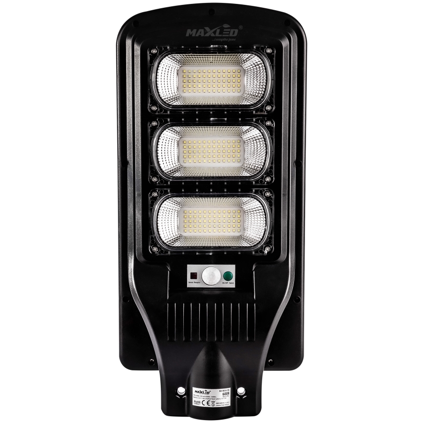 LED Prigušiva solarna ulična svjetiljka sa senzorom LED/180W/6V 6500K IP65 crna + daljinski upravljač