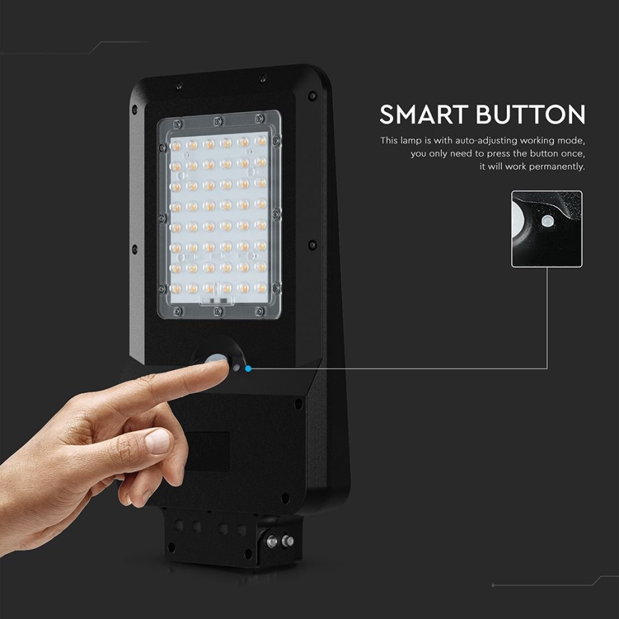 LED solarna ulična svjetiljka sa senzorom LED/20W/7,4V IP65 5400 mAh