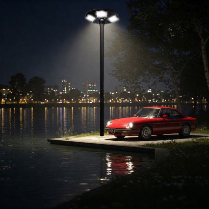 LED solarna ulična svjetiljka s mogućnošću prigušivanja i senzorom LED/22W/6V 18000 mAh 6500K IP65 crna + daljinski upravljač