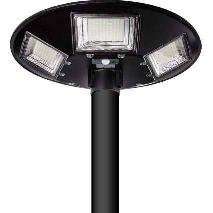 LED solarna ulična svjetiljka s mogućnošću prigušivanja i senzorom LED/22W/6V 18000 mAh 6500K IP65 crna + daljinski upravljač