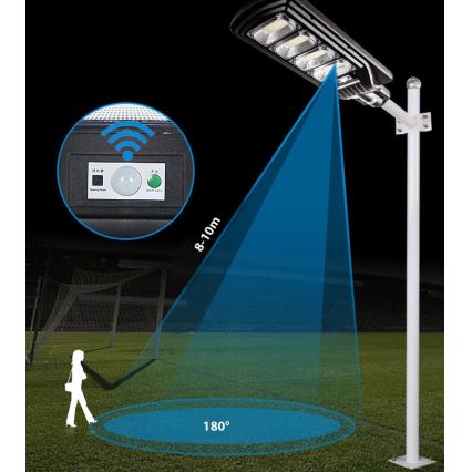 LED Prigušiva solarna ulična svjetiljka sa senzorom LED/240W/6V 6500K IP65 crna + daljinski upravljač