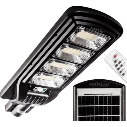 LED Prigušiva solarna ulična svjetiljka sa senzorom LED/240W/6V 6500K IP65 crna + daljinski upravljač