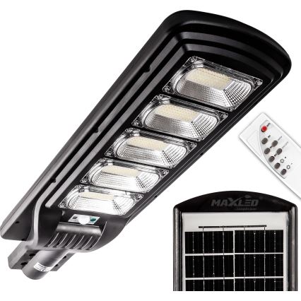 LED Prigušiva solarna ulična svjetiljka sa senzorom LED/300W/6V 6500K IP65 crna + daljinski upravljač