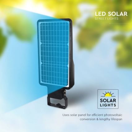 LED Solarna ulična svjetiljka sa senzorom LED/40W/9,6V IP65 6000K 12000 mAh + daljinski upravljač