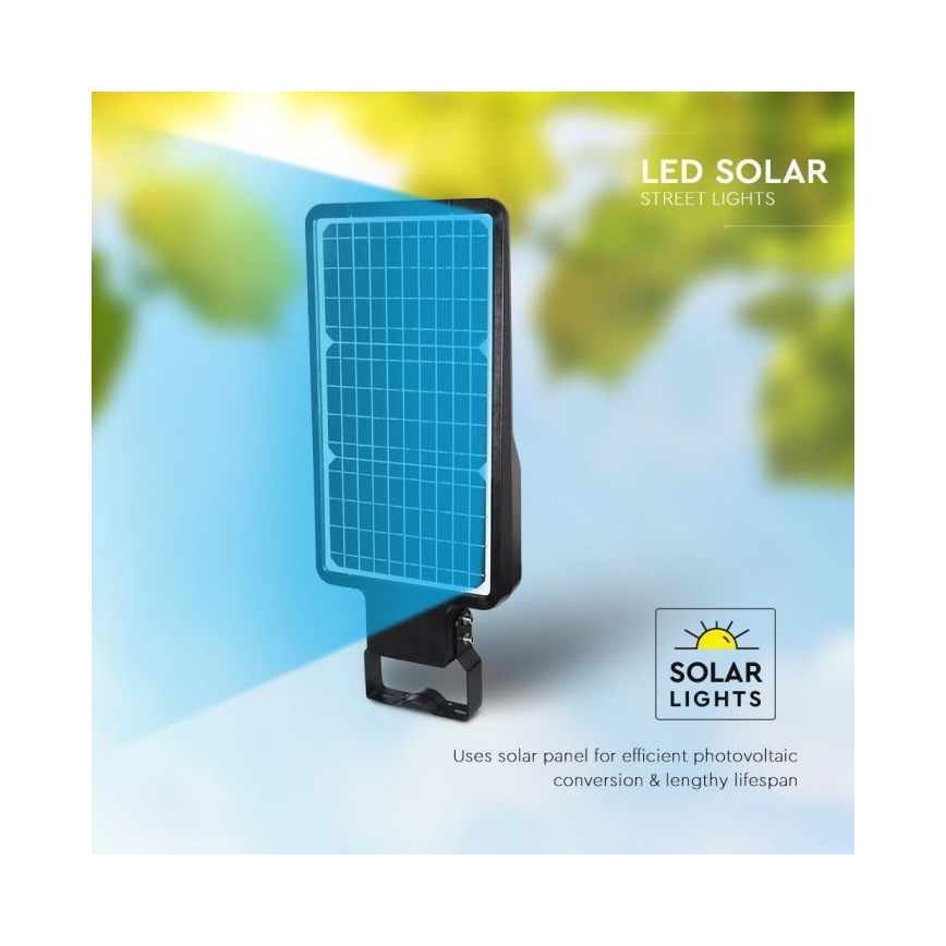 LED Solarna ulična svjetiljka sa senzorom LED/40W/9,6V IP65 6000K 12000 mAh + daljinski upravljač