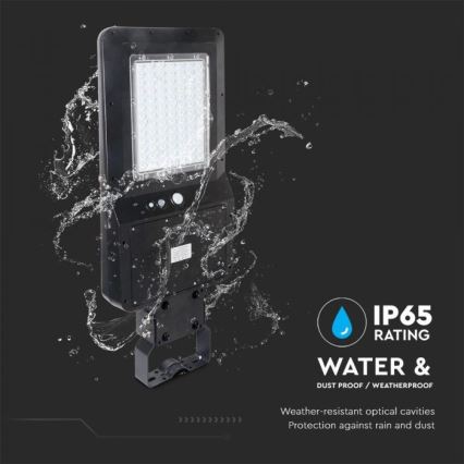 LED Solarna ulična svjetiljka sa senzorom LED/40W/9,6V IP65 6000K 12000 mAh + daljinski upravljač