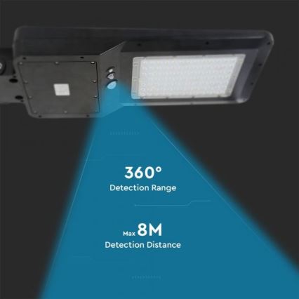 LED Solarna ulična svjetiljka sa senzorom LED/40W/9,6V IP65 6000K 12000 mAh + daljinski upravljač