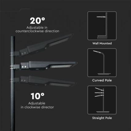 LED Solarna ulična svjetiljka sa senzorom LED/40W/9,6V IP65 6000K 12000 mAh + daljinski upravljač