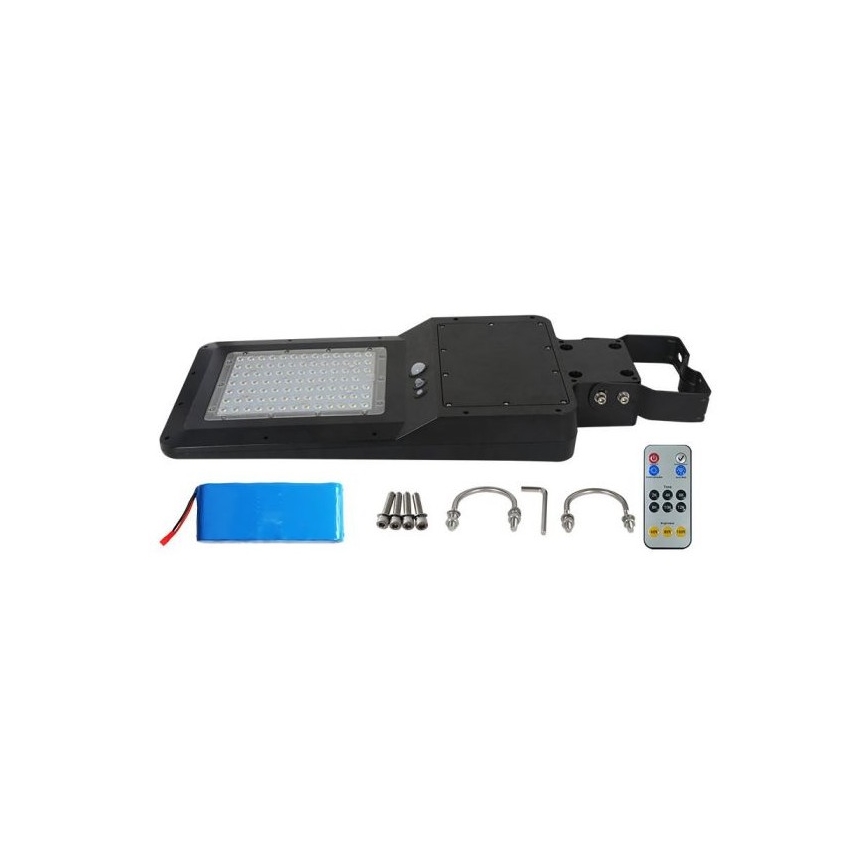 LED Solarna ulična svjetiljka sa senzorom LED/40W/9,6V IP65 6000K 12000 mAh + daljinski upravljač