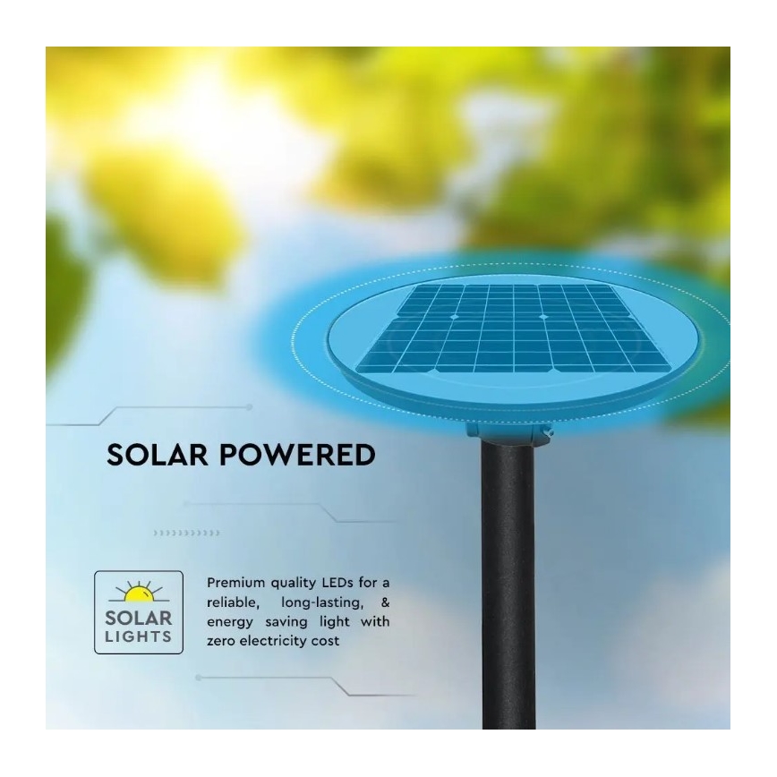 LED Solarna ulična svjetiljka sa senzorom LED/7,5W/3,2V 6500K IP65 + daljinski upravljač