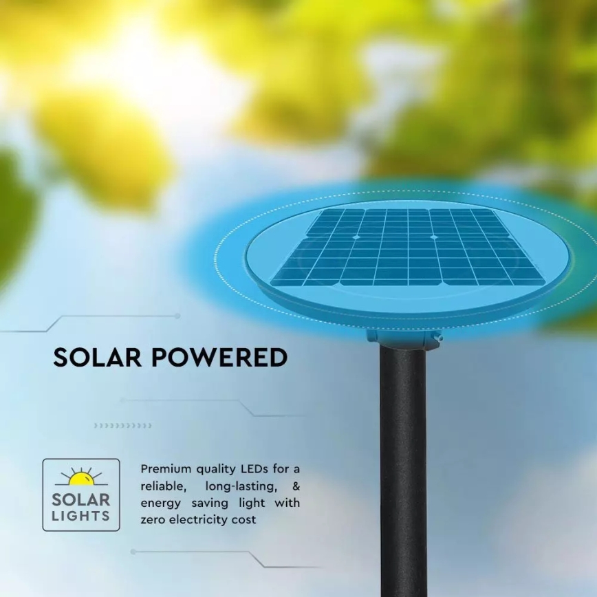 LED Solarna ulična svjetiljka sa senzorom LED/7,5W/3,2V IP65 4000K 15000 mAh + daljinski upravljač