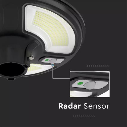 LED Solarna ulična svjetiljka sa senzorom LED/7,5W/3,2V IP65 4000K 15000 mAh + daljinski upravljač