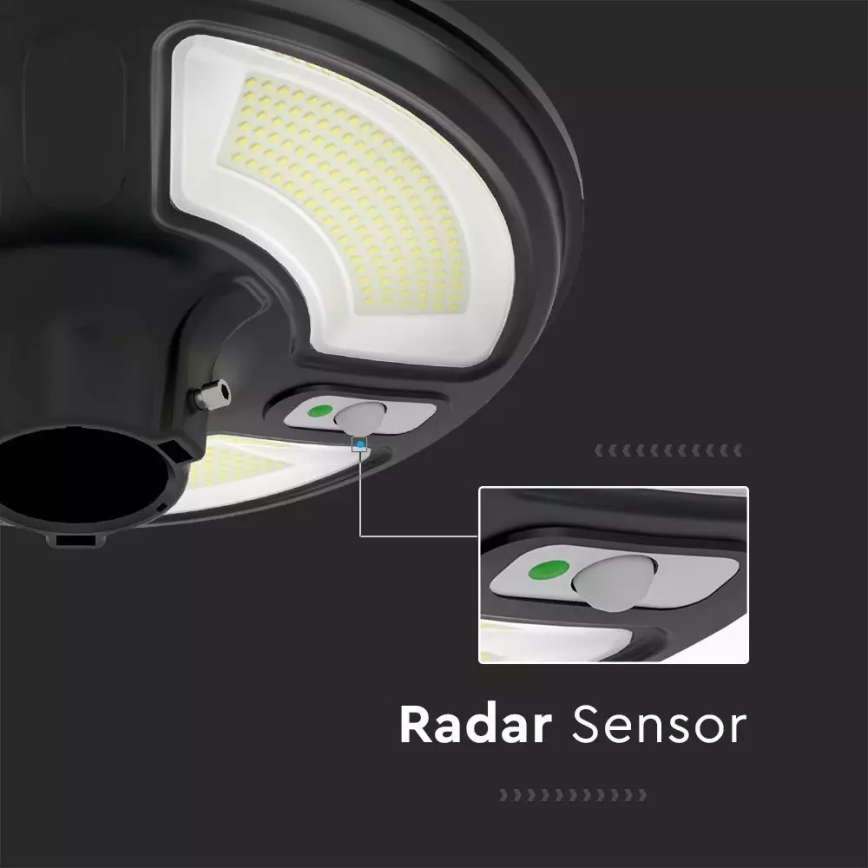 LED Solarna ulična svjetiljka sa senzorom LED/7,5W/3,2V IP65 4000K 15000 mAh + daljinski upravljač