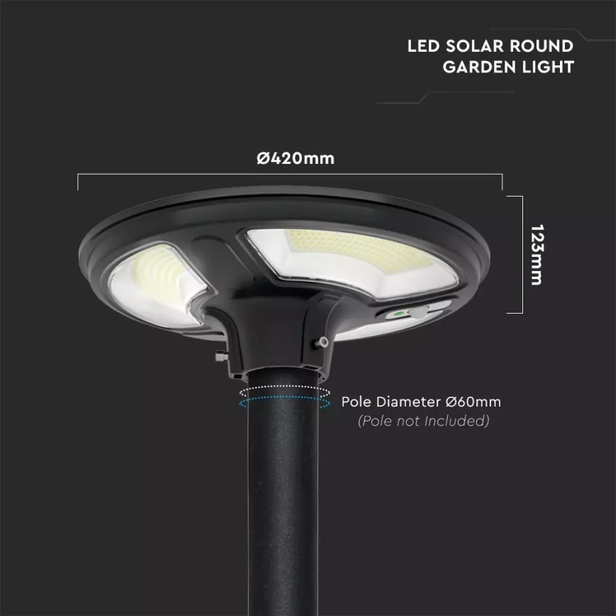 LED Solarna ulična svjetiljka sa senzorom LED/7,5W/3,2V IP65 4000K 15000 mAh + daljinski upravljač