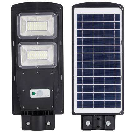 LED Solarna ulična svjetiljka sa senzorom STREET 2xLED/6W/3,2V 12000 mAh IP65 + daljinski upravljač