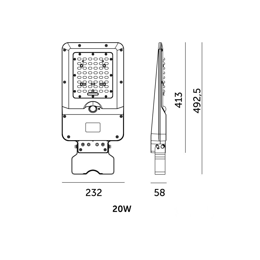 LED solarna ulična svjetiljka sa senzorom STREET LED/20W/7,4V 3000/4000/6000K IP65 5400 mAh