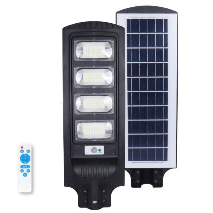 LED solarna ulična svjetiljka s mogućnošću prigušivanja i senzorom URBI LED/11W/3,2V 6500K 15000 mAh IP54 + daljinski upravljač