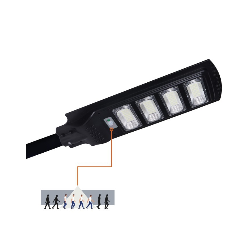 LED solarna ulična svjetiljka s mogućnošću prigušivanja i senzorom URBI LED/11W/3,2V 6500K 15000 mAh IP54 + daljinski upravljač