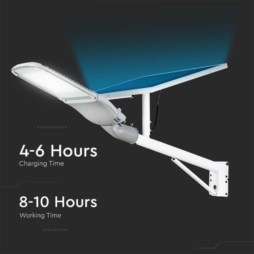 LED Prigušiva solarna ulična svjetiljka SAMSUNG CHIP LED/50W/6,4V 4000K IP65 30000 mAh + daljinski upravljač
