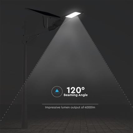 LED Prigušiva solarna ulična svjetiljka SAMSUNG CHIP LED/50W/6,4V 4000K IP65 30000 mAh + daljinski upravljač