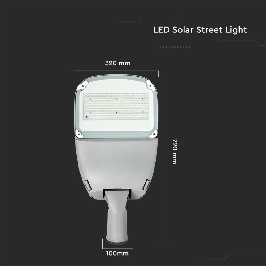 LED Prigušiva solarna ulična svjetiljka SAMSUNG CHIP LED/50W/6,4V 4000K IP65 30000 mAh + daljinski upravljač