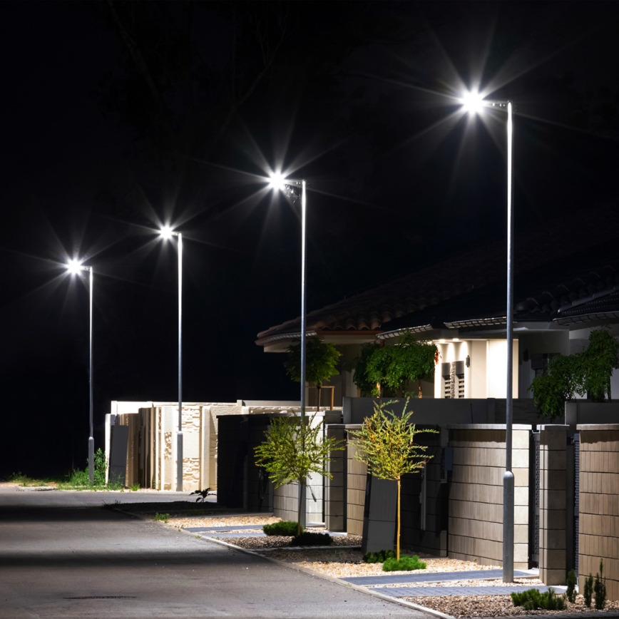 LED Solarna ulična svjetiljka VIA 200W/20000 mAh 3,2V 6000K IP54 + daljinski upravljač