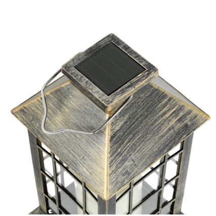 LED Solarna viseća svjetiljka LED/0,02W/1,2V 1xAA 2700K IP44 200 mAh patina