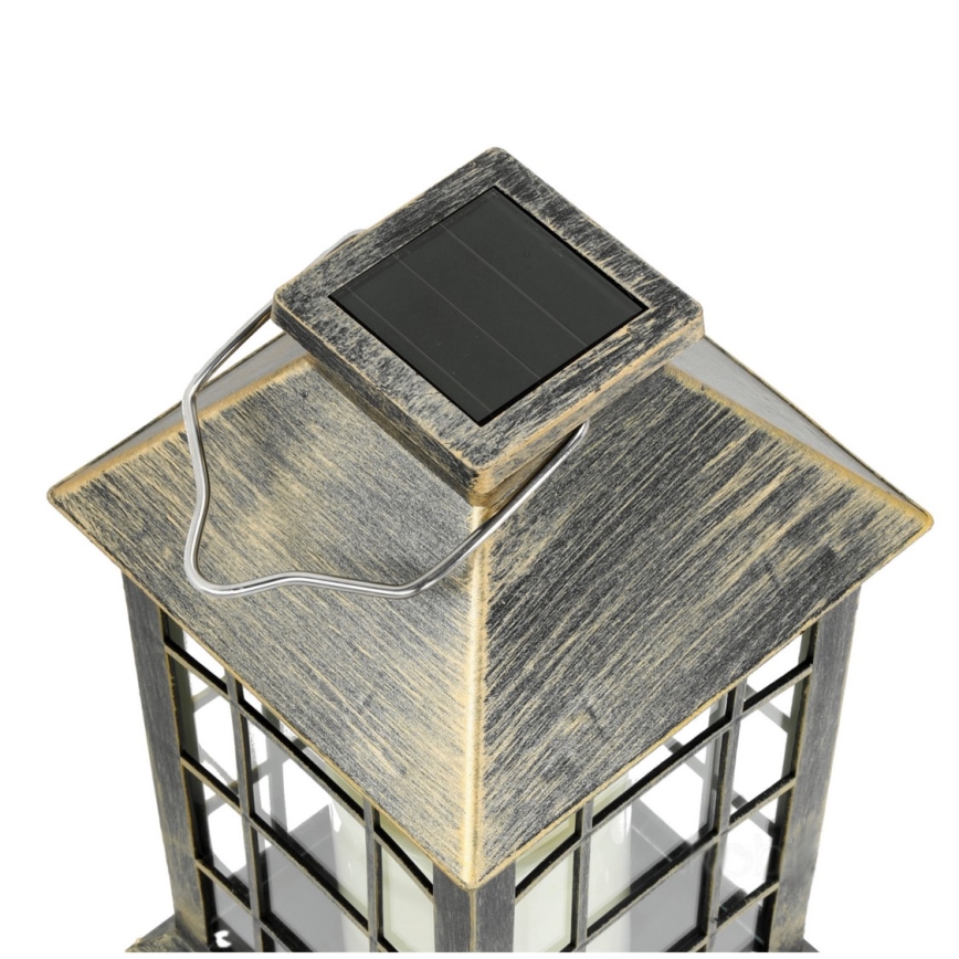 LED Solarna viseća svjetiljka LED/0,02W/1,2V 1xAA 2700K IP44 200 mAh patina