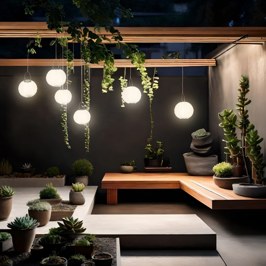 LED solarna viseća svjetiljka LED/0,02W/1,2V 3000K IP44 1xAAA 100 mAh
