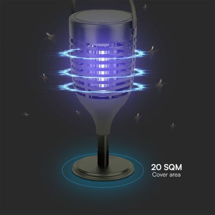 LED Solarna zamka za insekte 3u1 LED/1,3W/3,7V IP24 20 m² 2200 mAh
