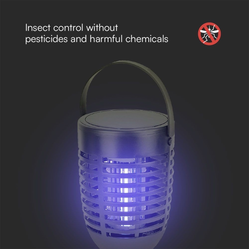 LED Solarna zamka za insekte 3u1 LED/1,3W/3,7V IP24 20 m² 2200 mAh
