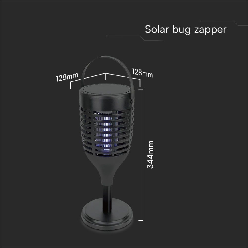 LED Solarna zamka za insekte 3u1 LED/1,3W/3,7V IP24 20 m² 2200 mAh