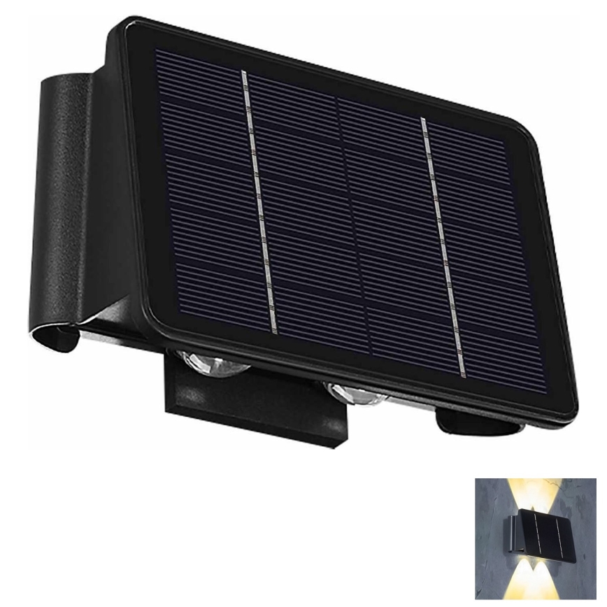 LED Solarna zidna svjetiljka 4xLED/1,5W/3,7V 1500 mAh IP54 crna