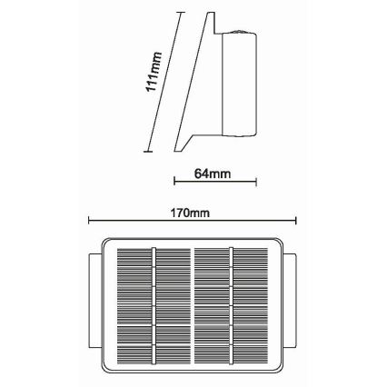 LED Solarna zidna svjetiljka 4xLED/1,5W/3,7V 1500 mAh IP54 crna
