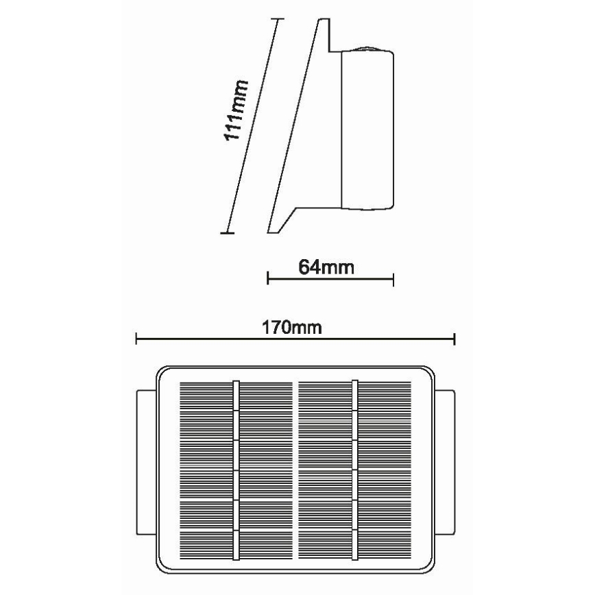 LED Solarna zidna svjetiljka 4xLED/1,5W/3,7V 1500 mAh IP54 crna