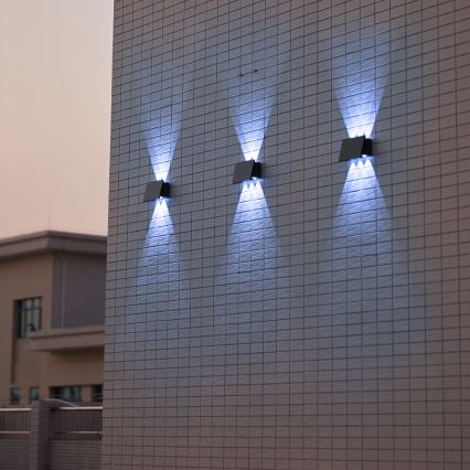 LED Solarna zidna svjetiljka ALF LED/4W/1200 mAh 6000K IP54 crna