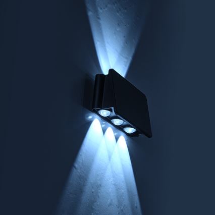 LED Solarna zidna svjetiljka ALF LED/4W/1200 mAh 6000K IP54 crna