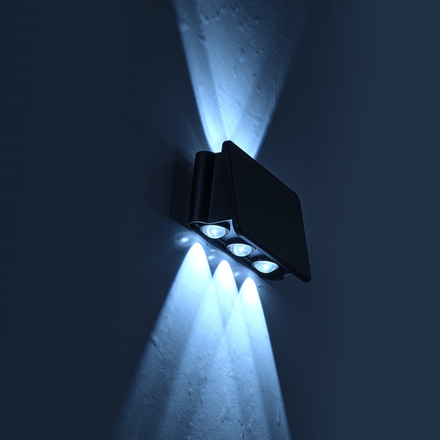 LED Solarna zidna svjetiljka ALF LED/4W/1200 mAh 6000K IP54 crna