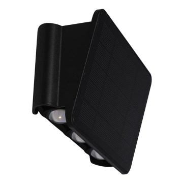 LED Solarna zidna svjetiljka ALF LED/4W/3,2V 3000K IP54 crna