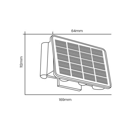 LED Solarna zidna svjetiljka ALF LED/4W/3,2V 3000K IP54 crna