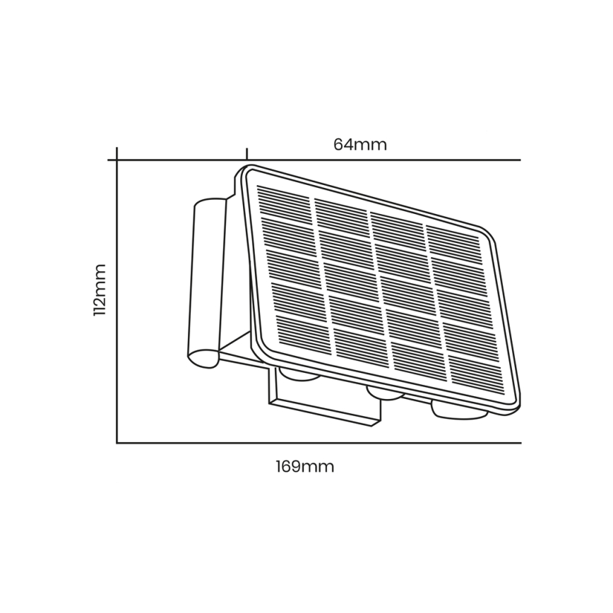 LED Solarna zidna svjetiljka ALF LED/4W/3,2V 3000K IP54 crna